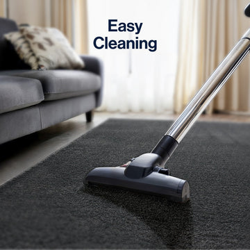 Haze Solid Low-pile Area Rug Black